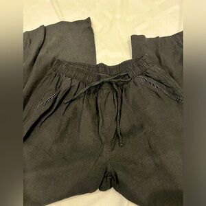 Black linen blend women’s pants